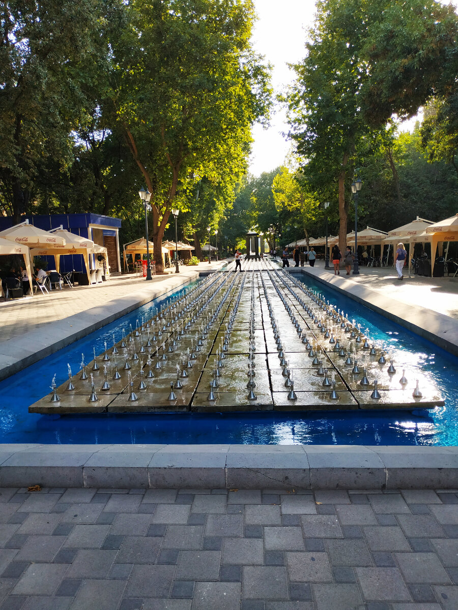 Фонтанный комплекс с 2750 фонтанами в парке. Авторское фото.