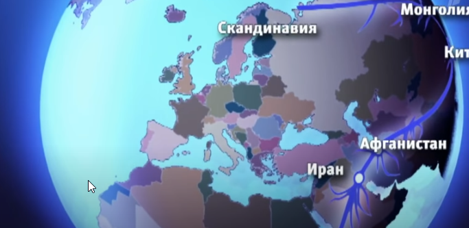 Миграция древних предков Валдиса Пельша по отцовской линии (картинка из ОИ)