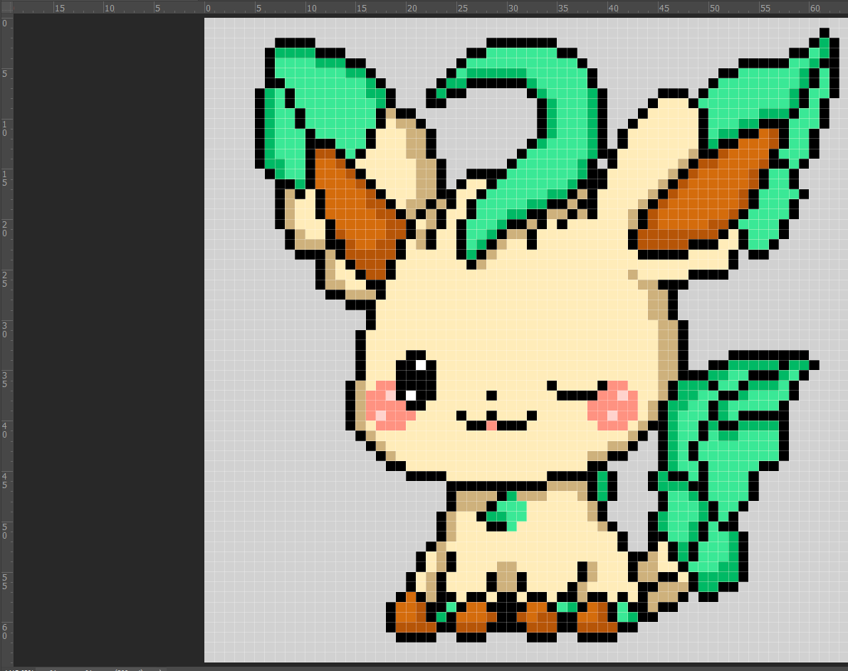 Pixel art :[🐾Pokemon Eeve-Evolution Pack #2]/Leafeon🍃 Sylveon  🌺Glaceon❄️ Схемы для Термомозаики 64x64 | ТермоPixel | Дзен