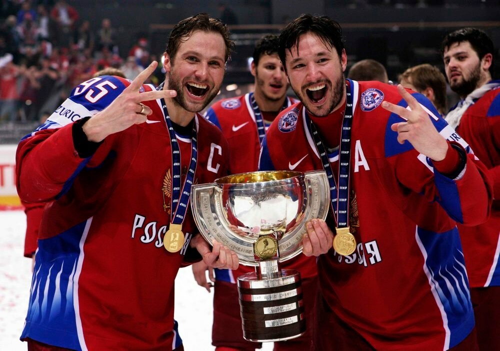 Будущий президент КХЛ Алексей Морозов и Илья Ковальчук.