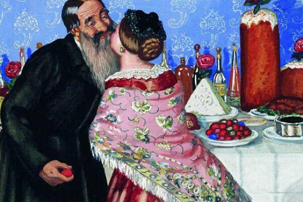 Б. Кустодиев. Христосование