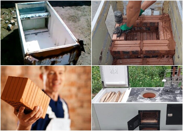 Из старого холодильника сделать уличную печь сможет даже дилетант.