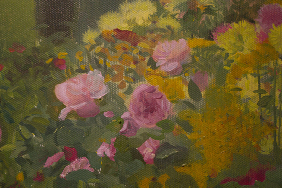 "Сад в Анси", фрагмент, Алексей Бегак, выставка "На странных берегах" 