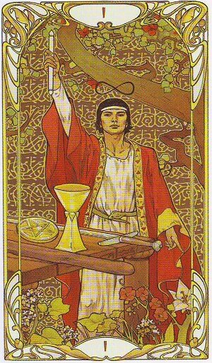 Старший Аркан Маг, Золотое Таро Ар Нуво, мини