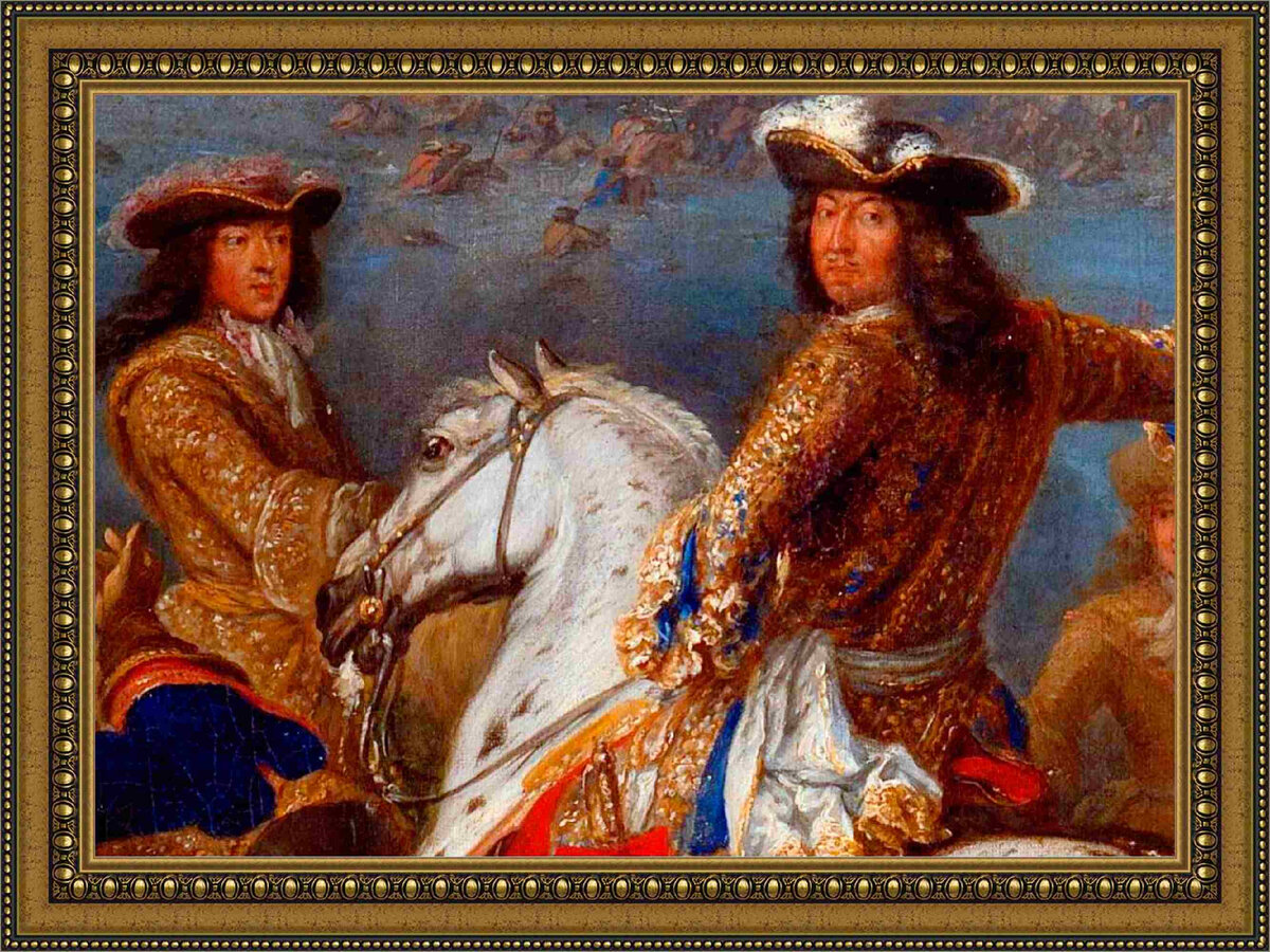 Людовик XIV и его армия пересекают Рейн в Лобите 12 июня 1672 года. (Фрагмент). Художник Адам Франс ван дер Меулен (1632–1690). 1690 г. Музей Амстердама.