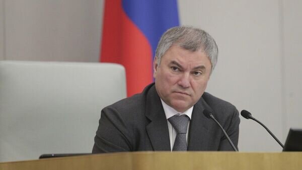    Председатель Государственной Думы РФ Вячеслав Володин на пленарном заседании Госдумы РФ© РИА Новости / Пресс-служба Государственной Думы РФ