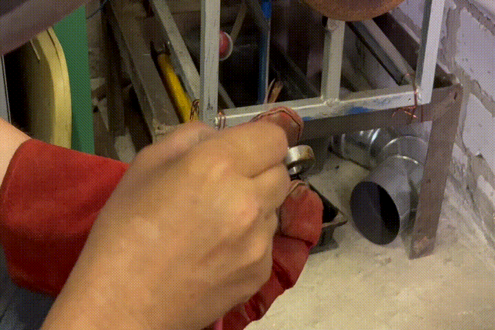 Наваривание медных точек.