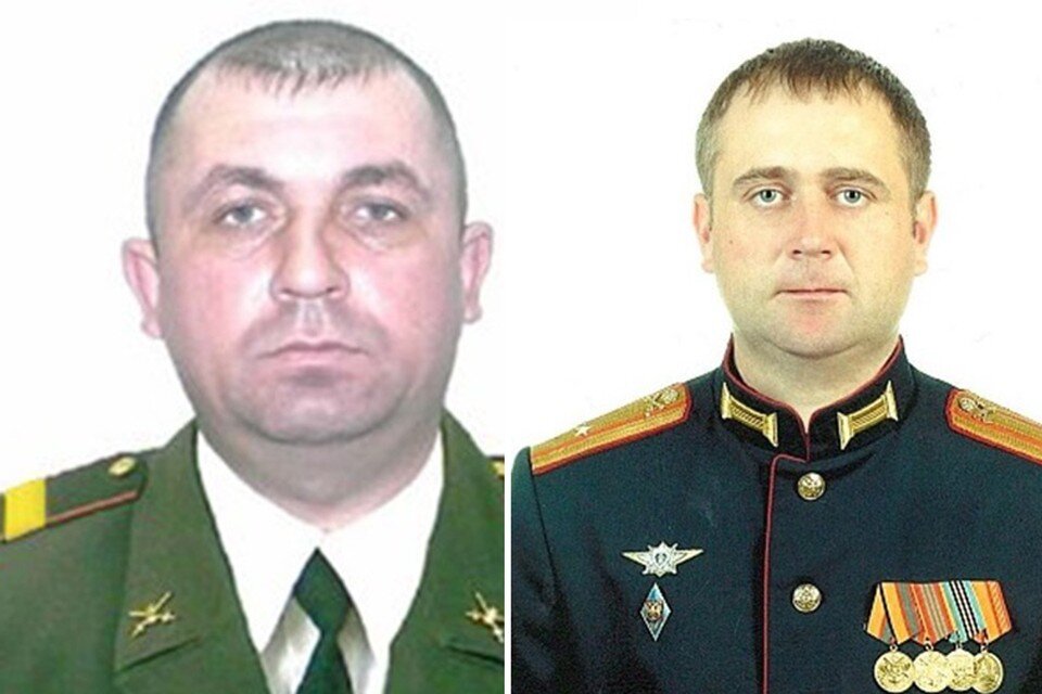     Старший сержант Артем Марчин и майор Андрей Савельев