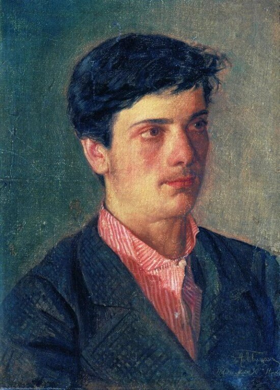 "Портрет Исаака Ильича Левитана", А.И. Левитан, 1879. Русский музей, Санкт-Петербург. Молодой Исаак на картине кисти его брата, Авеля. Эту картину он напишет в Салтыковке, в которую братьям пришлось переехать после указа о выселении евреев из Москвы.