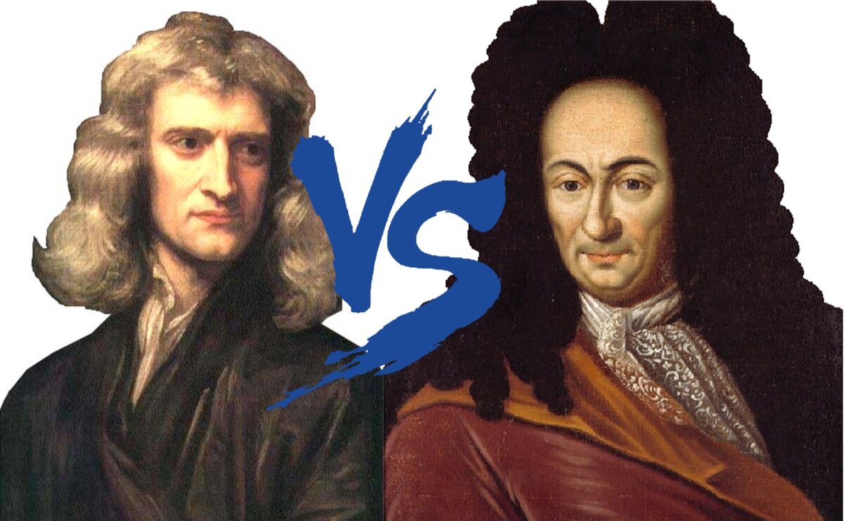 Ньютон (слева) и Лейбниц (справа) - кто был первым?