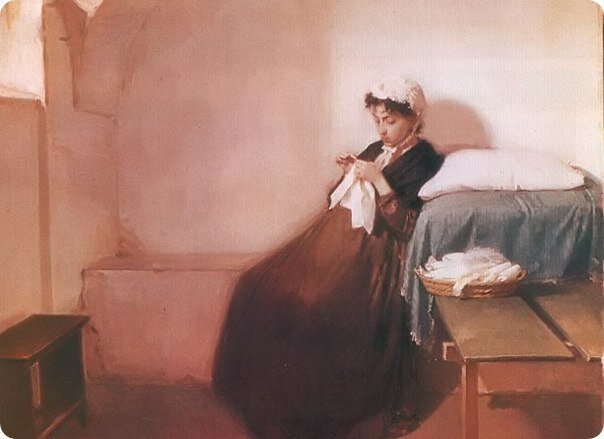Когда длина линии равняется сумме двух евклидовых чисел (предположим, 5 + 8 = 13), и линия разделена на аналогичные отрезки (в данном случае, на 5 и 8), то соотношение меньшего отрезка к большему (5:8) будет равняться соотношению большей части к целому (8:13). 
Принцип Золотого сечения активно используется в архитектуре, поскольку пропорции в этом сечении воспринимаются человеческим мозгом как гармоничные. Не удивительно, что точку, где пересекаются вертикали и горизонтали Золотого сечения на картине, обычно задействуют в качестве фокальной точки.

1) Посмотрим конкретный пример золотого сечения. В данном случае мы видим, что фокальная точка находится внутри прямоугольника, а ее размещение выбрано на основе Золотого сечения.

2) А вот и пример такого Золотого сечения в настоящей картине. “Луиза Сан-Феличе в заточении”, автор – Джоваччино Тома.

3) В эпоху Возрождения вертикальные, диагональные и горизонтальные линии вписывались в пространство картины для формирования треугольников, как в этой знаменитой картине "Мадонна с щеглёнком" (Madonna del Cardellino) Рафаэля, датированная 1506 г.