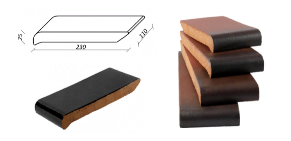 Размеры клинкерного подоконника