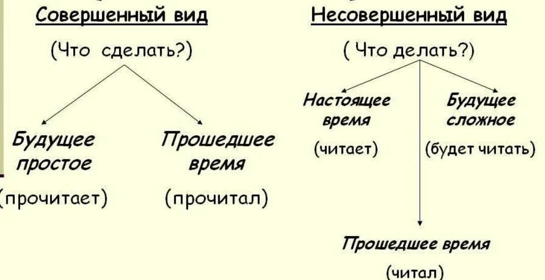 Видо временная соотнесенность глагольных