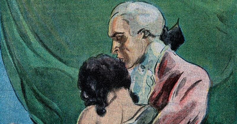 Иллюстрация Казановы с одним из его завоеваний.