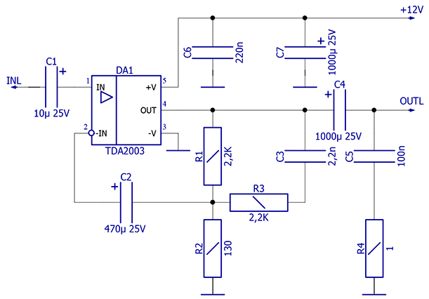 Tda7050 усилитель для наушников схема