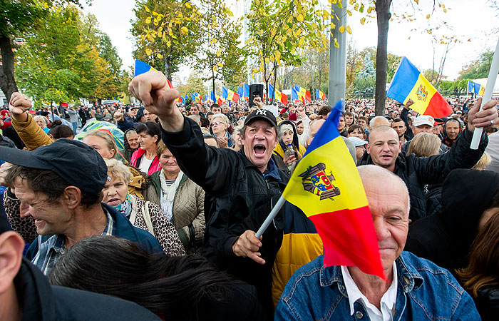 В Кишиневе собрался очередной антиправительственный митинг