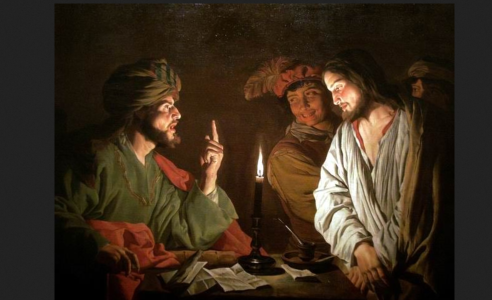 Маттиас Стом. "Христос перед Каиафой"