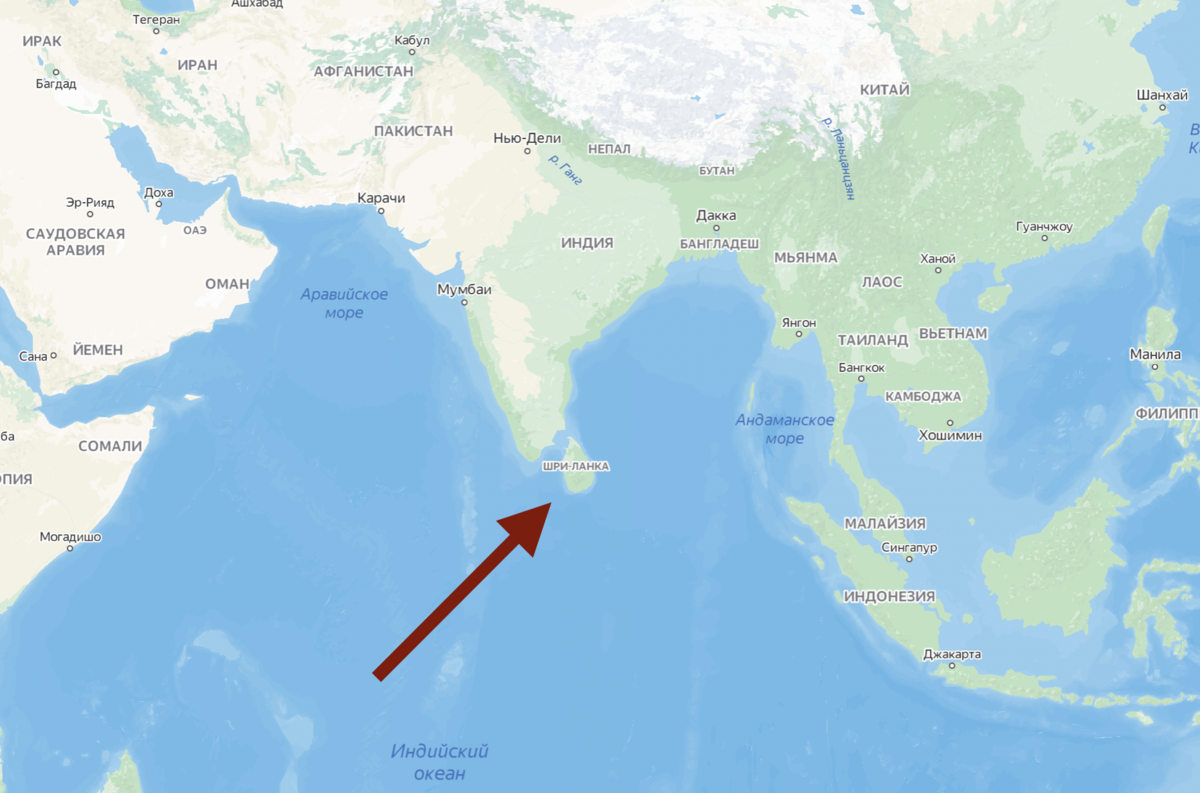 Показать на карте шри ланку остров
