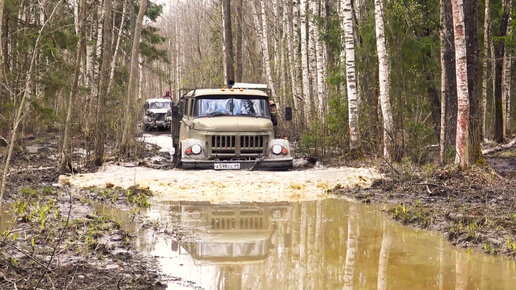 Спор 4х4 против 6х6. ЗИЛ 131 и ГАЗ 63 по затопленному лесу. Сравнение ...