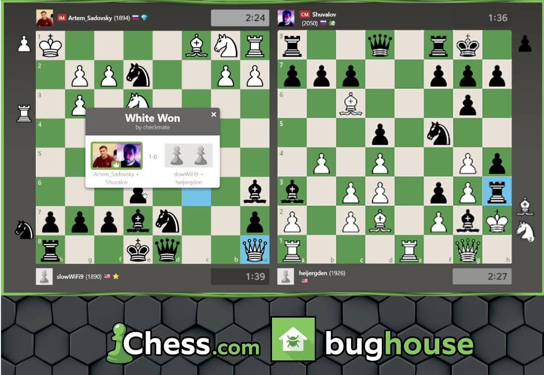 Заключительная партия матча за 3 место любительского чемпионата мира по шведкам chess.com