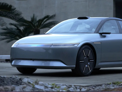    Sony и Honda представили электромобиль с внешним дисплеем