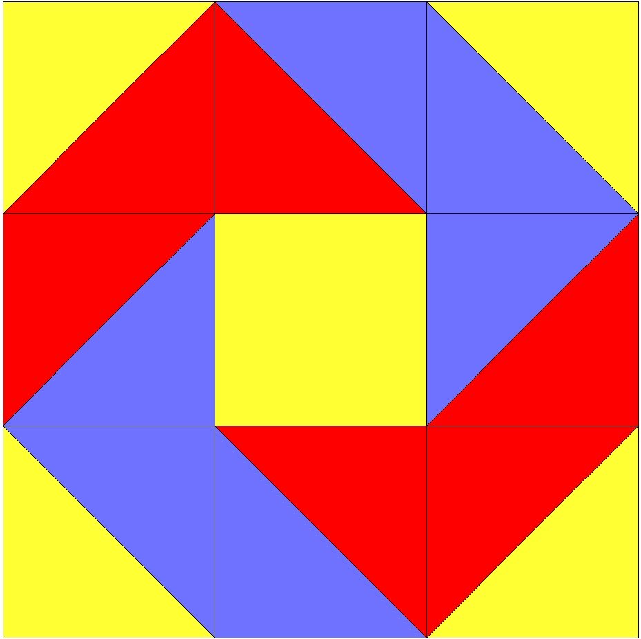 2 Лоскутный узор "торнадо" 3 цвета