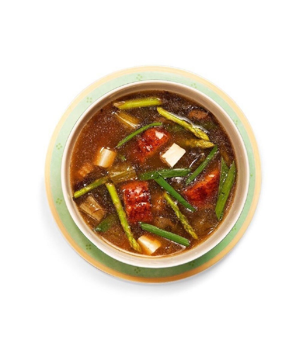    Суп мисо с бурыми или красными водорослями