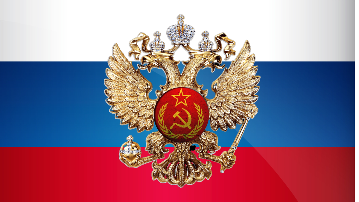 Один из вариантов  знамени  будущего самодержавия России. Как видим разработчики мудро учли чаяния всех жителей страны.