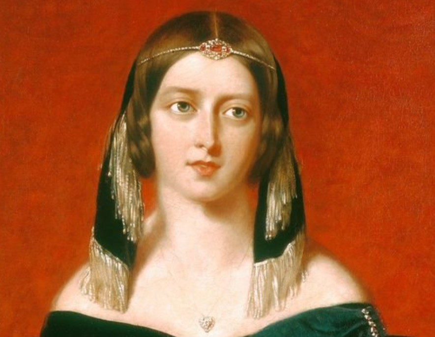 Портрет королевы Виктории, Джон Партридж, 1840. (с) Из Королевской коллекции. Деталь.