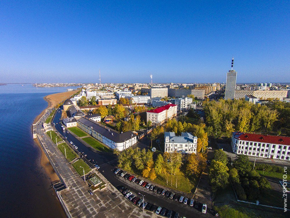 Архангельск вид на город сверху