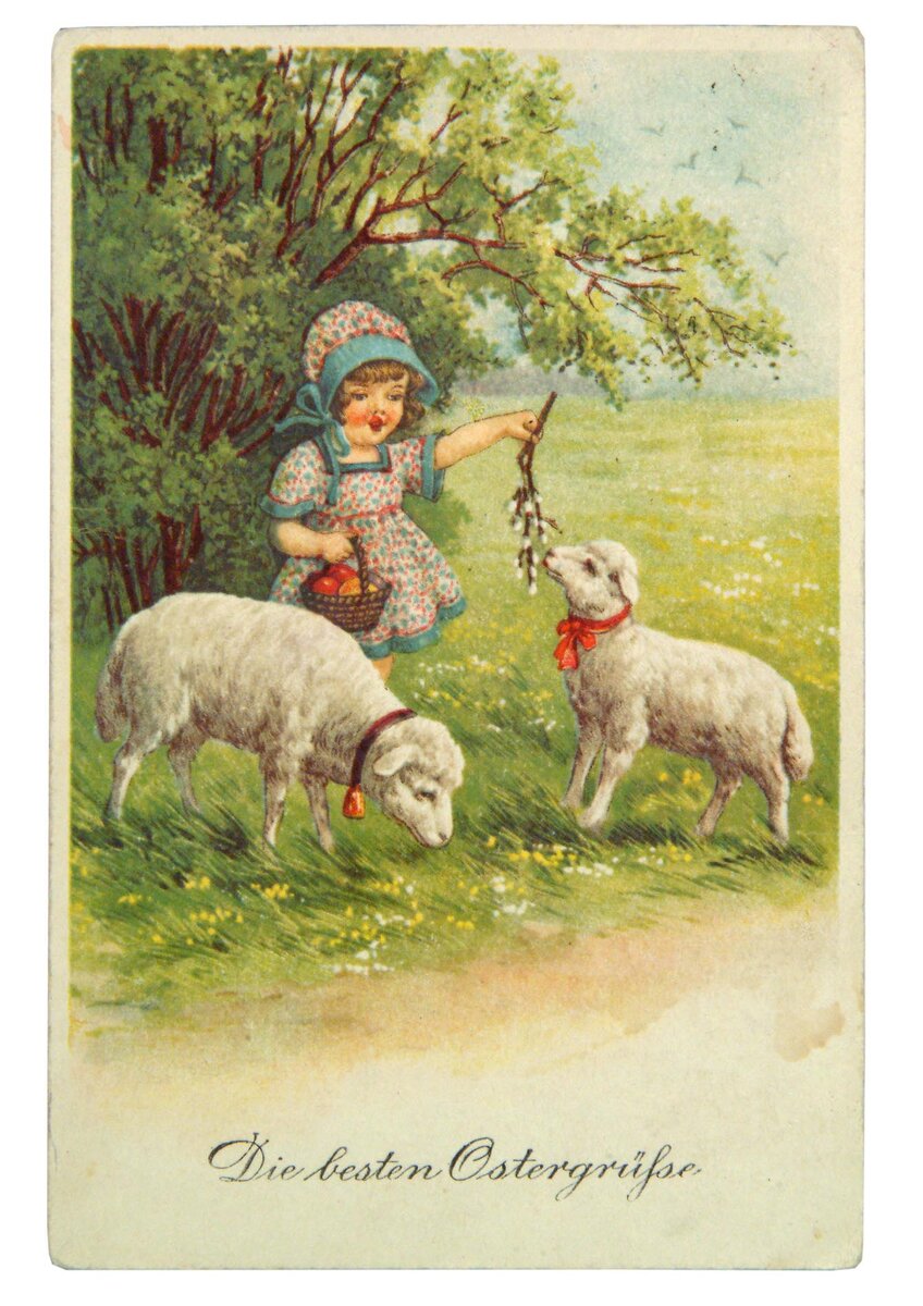 Наилучшие пожелания к Пасхе Германия. 1937 г. Бумага, цветная литография
