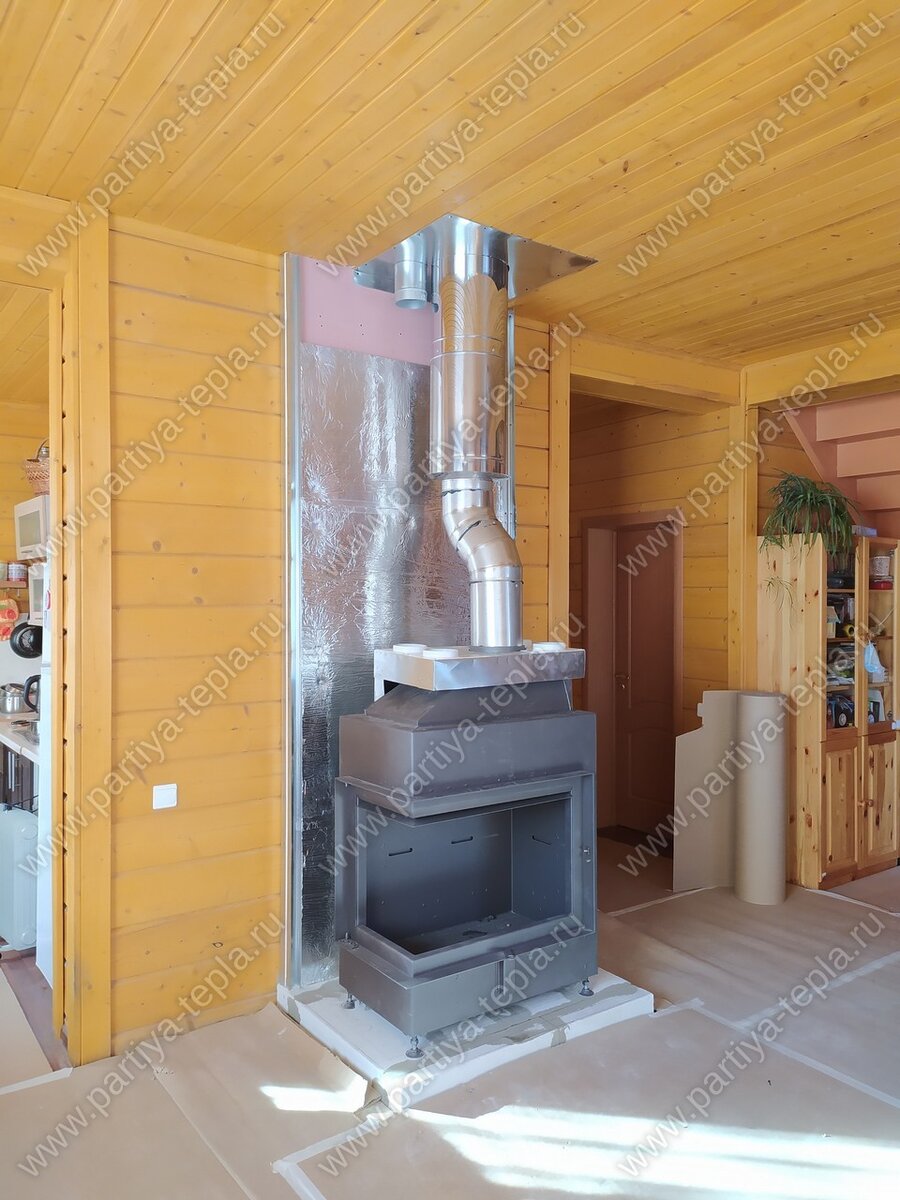 Камин для загородного дома под ключ с отделкой плиткой (фото отчет)