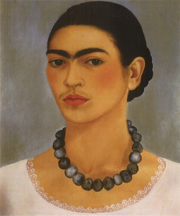 Художник: Фрида Кало (1907-1954). Автопортрет с ожерельем 