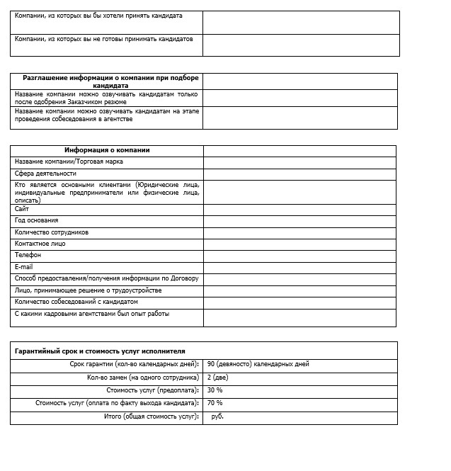 Заявка на подбор персонала: зачем она нужна и как ее заполнить | Лига ...