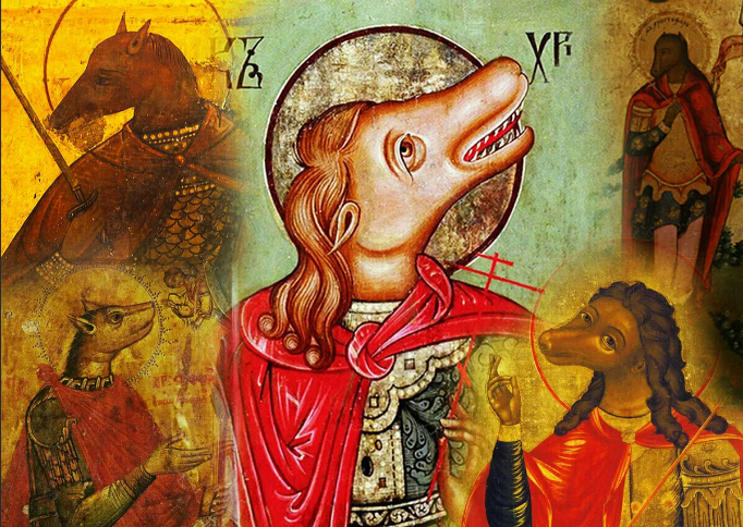 Изображение св. Христофора на средневековых фресках и иконах. Фото из открытых источников.