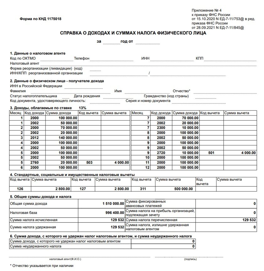 Справка 2 ндфл премии