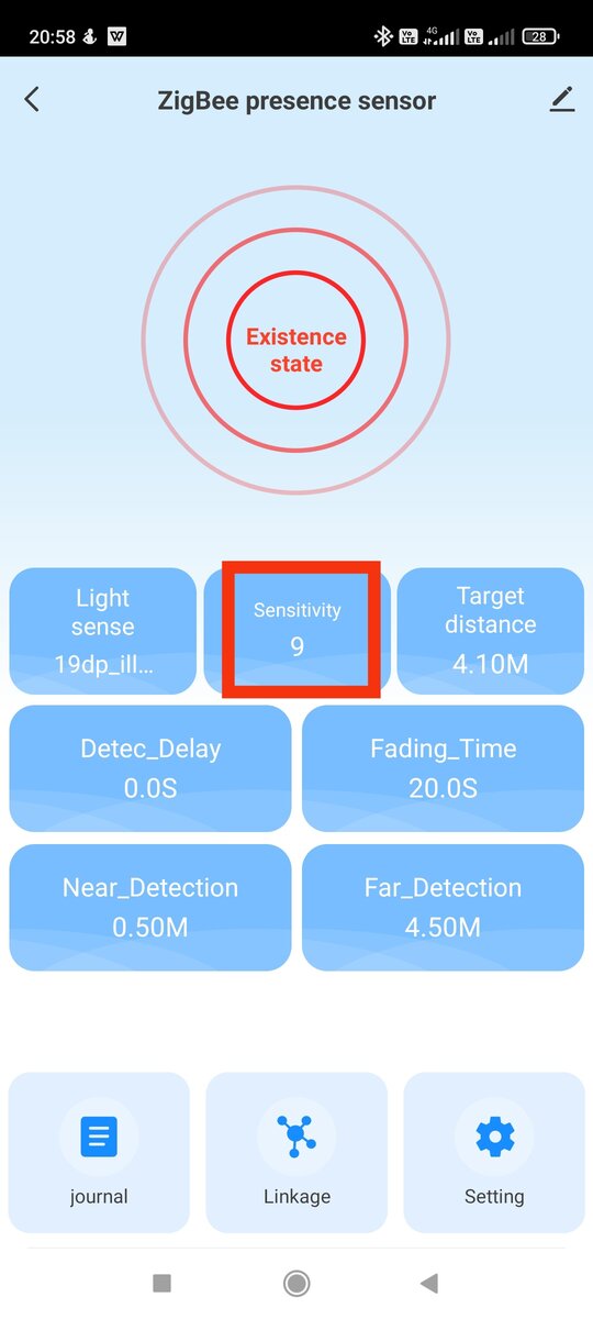 Текущее значение освещенности.