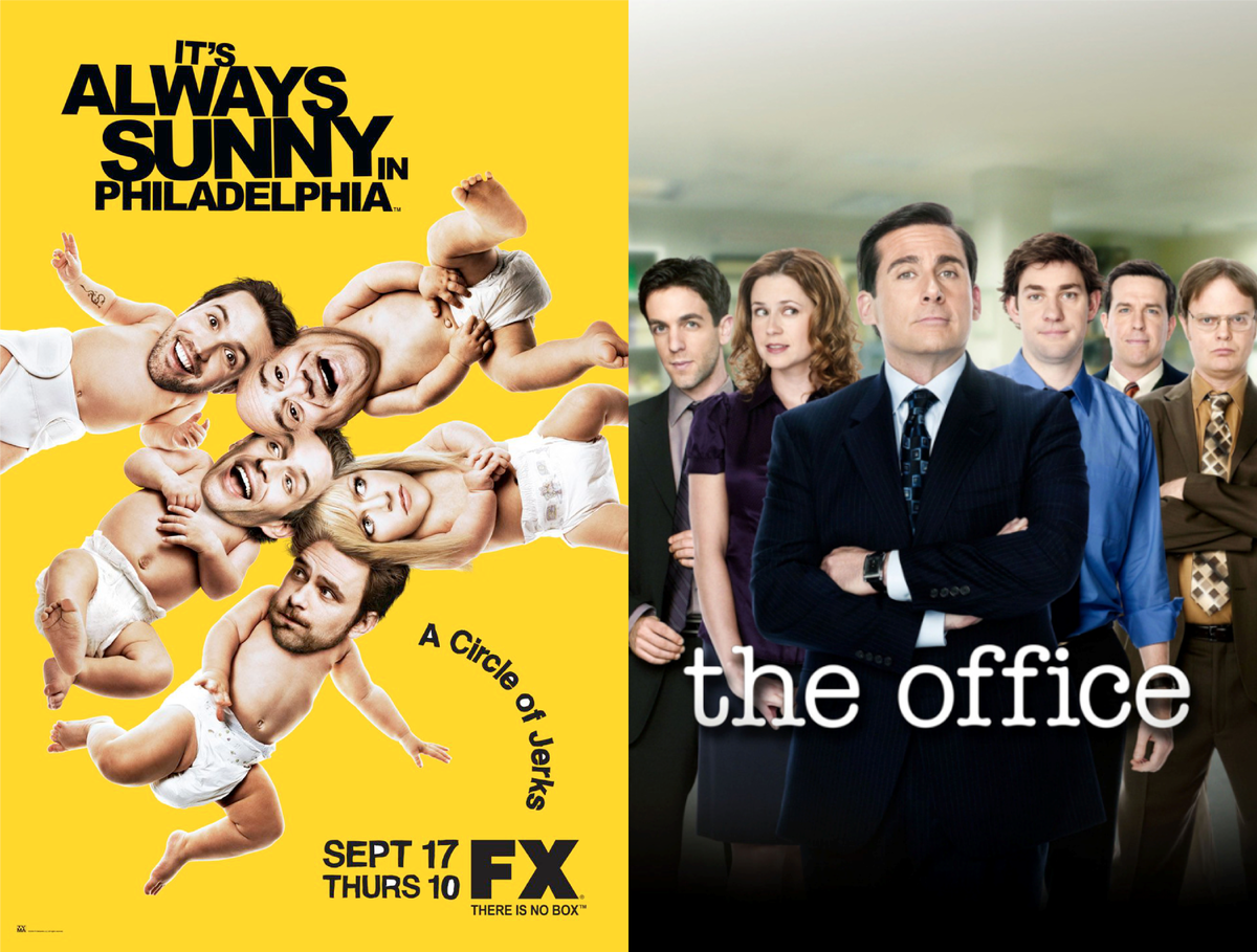 Постеры сериалов "В Филадельфии всегда солнечно" и "Офис"
