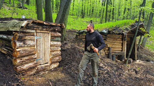 Баня своими руками. Баня в лесу. Баня за 1 час. Баня из пленки. Влог парилка