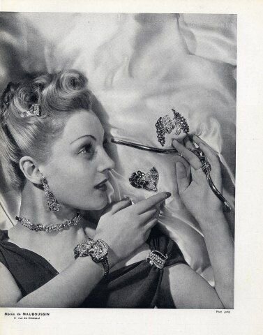 Рекламный плакат 1938 года Mauboussin Art Deco Jewels