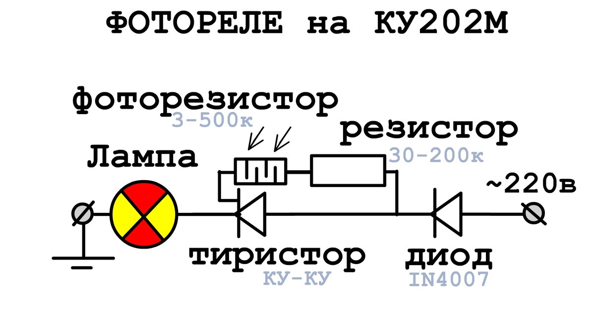 Фотореле на симисторе схема