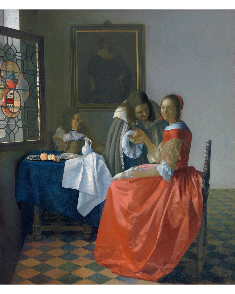 Я. Вермеер, «Девушка с бокалом вина» (1659-60)
