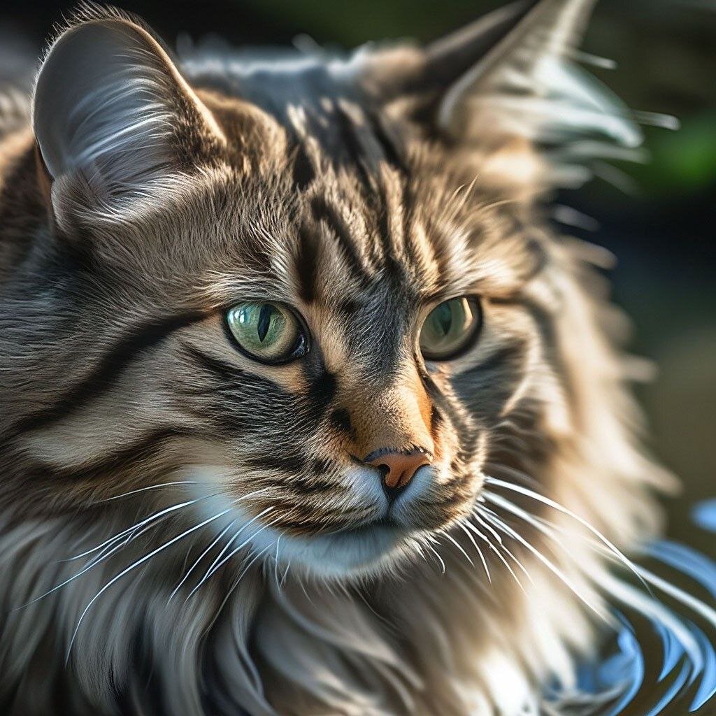 Кот в виде жидкости. Нейросеть Шедеврум.