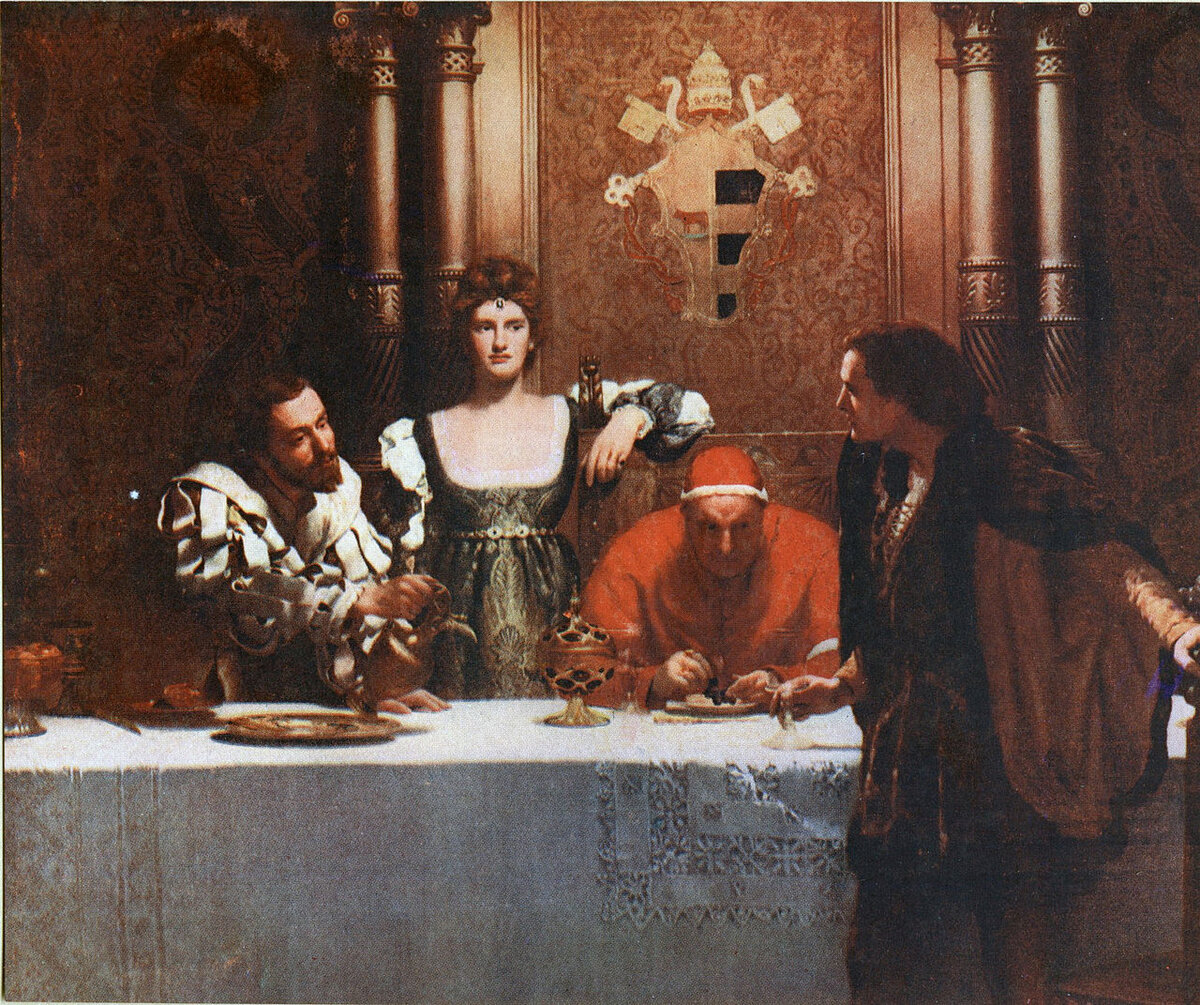 Дж. Кольер. «Бокал вина от Чезаре Борджиа» (1893). ru.wikipedia.org