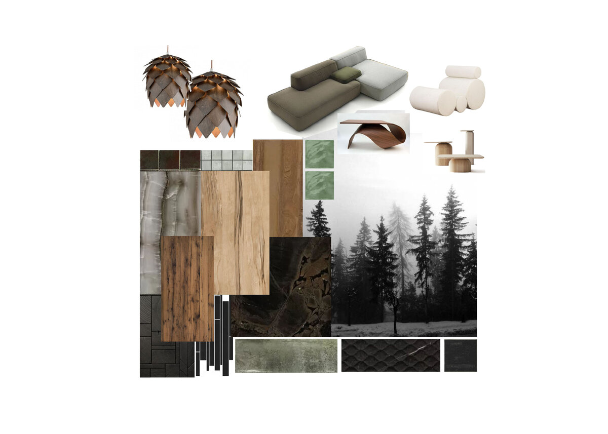 Коллаж "Шишкин лес".