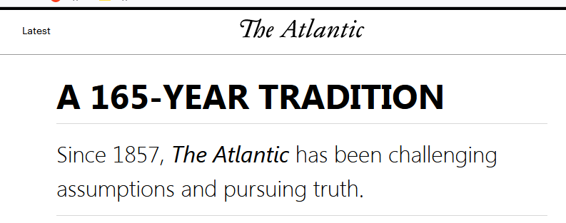 С 1857 года The Atlantic бросает вызов предположениям и стремится к истине.
