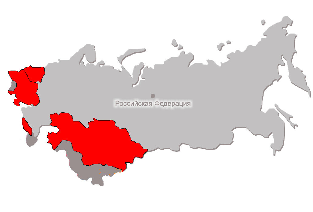 Красным выделены зоны конфликтов.