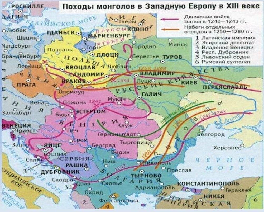 Карта европы 1240 года
