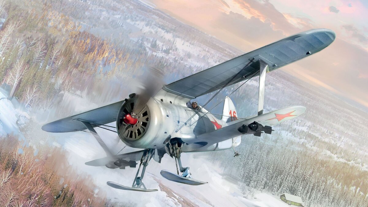 Рисунок истребителя И-153 (для заставки). Источник: https://www.goodfon.ru/