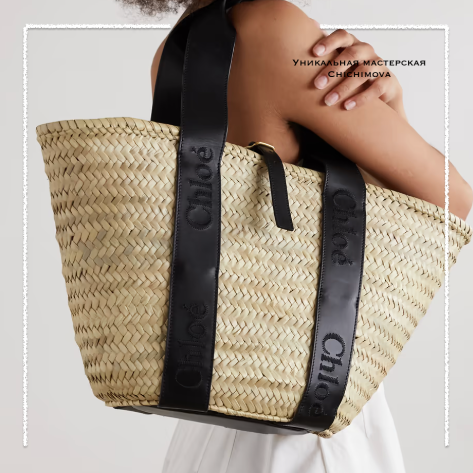 сумка-тоут Sense из рафии с кожаной отделкой Chloé 
491,67 фунтов стерлингов / прибл. 46 421 руб.